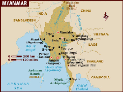 map of Myanmar